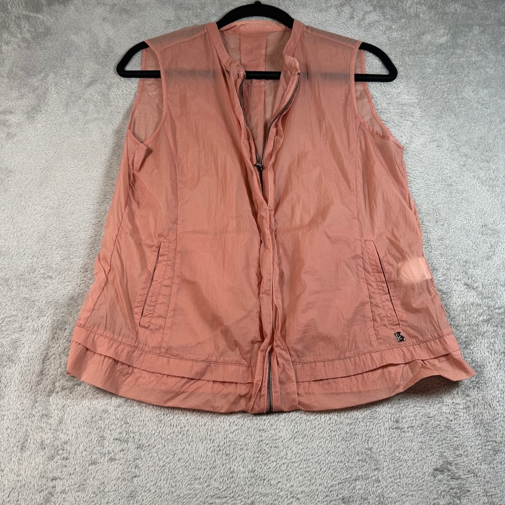 Bogner Vest Women 36 M/L Pink Full Zip Sheer Nylon Lightweight